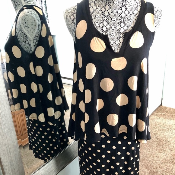 BNWOT Maeve Sleeveless MIDI Quality Dress with a Straight Skirt Cute with Spots - Picture 10 of 11